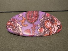 Purple Paisley Patterned Large Hair Clip