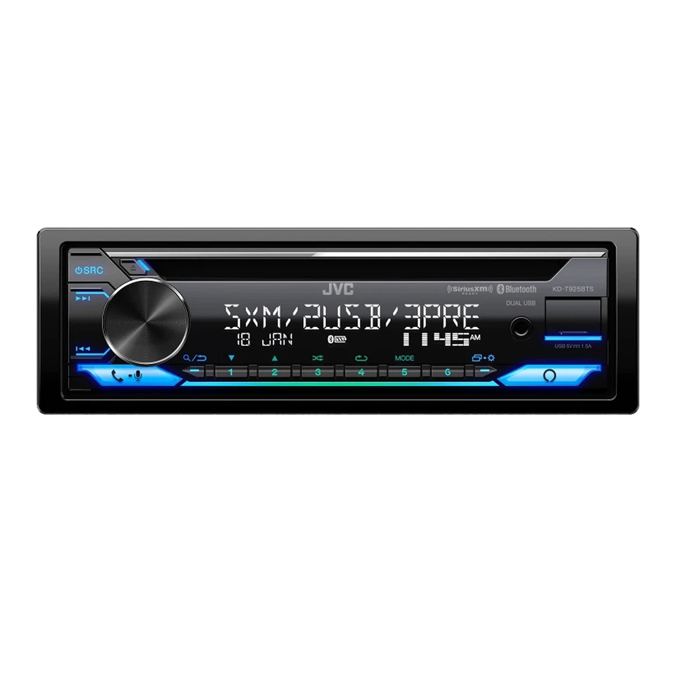JVC KD-T925BTS Single DIN Bluetooth CD Player USB AUX AM/FM Stereo Receiver - Image 2 of 4