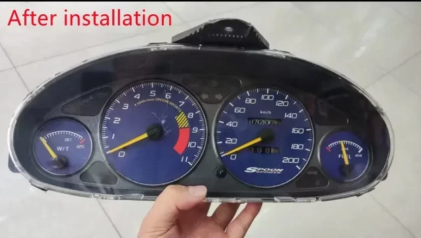 Speedometer Dial Face Gauges For Honda Integra DC2 Cluster Overlay 200KM/H Blue - Image 2 of 4