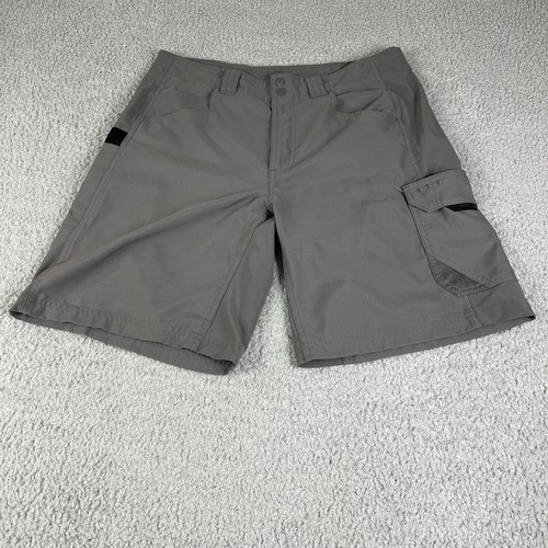 Columbia PFG Men's Flat Front Cargo Performance Shorts Gray • Size 34