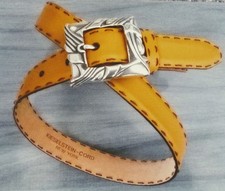 BARRY KIESELSTEIN CORD STERLING SILVER BUCKLE LEATHER BELT SZ 29 3/4"-30 3/4"