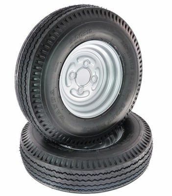 2 Stück Anhängerrad Komplettrad Rad 5.00-10  79N , 135/85-10 LK 4x100 , DOT 2025
