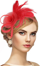 Victorian Feather Fascinators Hats - 2025 Derby Attire Headwear with Hairpin,192