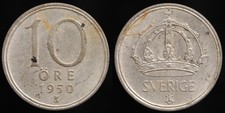 1950 Sweden 10 ore