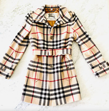 RARE New Burberry London Cashmere Coat, Burberry Check, Archive Beige, Size 4/38