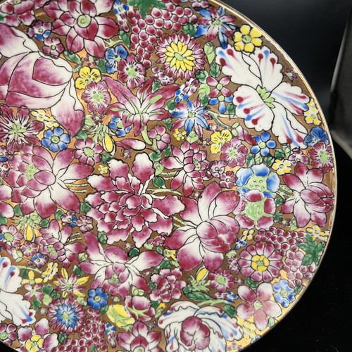 Vintage Decorative Chinese Plate Beautiful Floral Hand Painted 9.25” - Picture 3 of 11