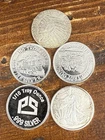 Lot of 5 1/10 Troy Ounce Rounds 1/2 Oz .999 Fine Silver Monarch Golden State PS