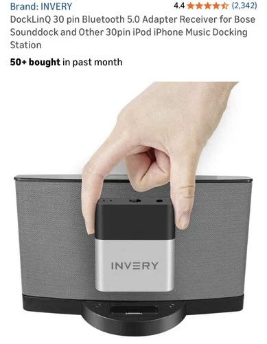 Docklinq Pro Bluetooth 5.0 Adapter Receiver for Sounddock and 30 Pin Ipod