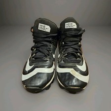 YOUTH 5.5Y NIKE Huarache Mid Baseball Cleats Black White 807138-017 - READ FLAW