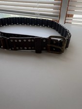 Italian Vintage Nanni Brown Leather Studded Belt Size 85/34