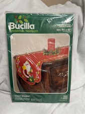  2 BUCILLA 3610 SANTA'S GOODIES JEWELED FELT STITCHERY TABLE PANEL KIT