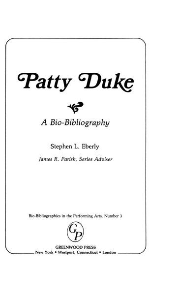 Stephen Eberly | Patty Duke | Buch | Englisch (1988) | A Bio-Bibliography-image