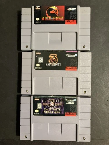 super nintendo SNES Games mortal kombat Lot 1 , 3 , 3 Ultimate All Working