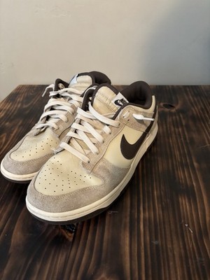 Nike Dunk Low Men's Low Top Colorblock Lace-Up Sneakers Beige/Brown