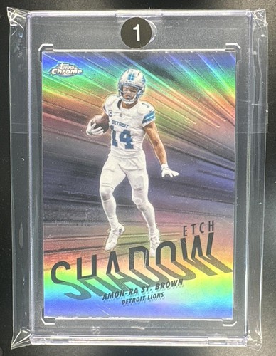 1#- Amon-Ra St. Brown 2025 Topps Chrome Football #SE-24 Shadow Etch Lions SP