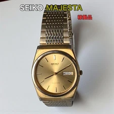 [Good Condition] SEIKO MAJESTA Gold Color Day Date Watch Item