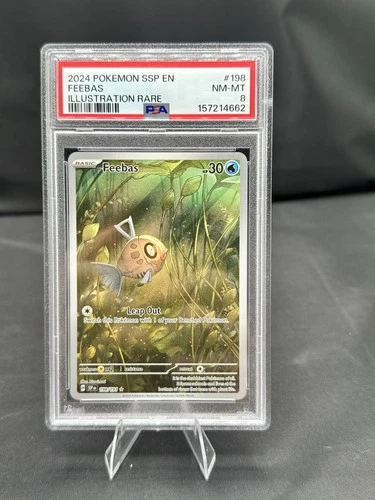 Pokémon tcg Surging Sparks Feebas 198/191 illustration rare holo PSA 8