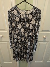 NWT! OLD NAVY Women's Black White Viscose Blend Jersey Dress Casual Everyday M