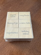 Lot Of 6 Hero Arts Rubber Stamps On Hardwood Maple Blocks NEW Sealed Well Wishes