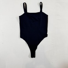 NWT H M Black Tank Bodysuit S Minimalist Layering Basic Capsule Neutral