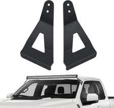 Nilight 2PCS 52 inch Curved LED Light Bar Bracket at Upper Windshield Roof Cab f