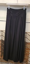 ANEL Pleated Stretch Pull-on Black Maxi Skirt. Size M. Beautiful 