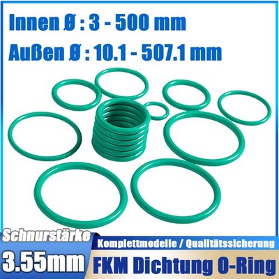 O-Ring 3-500 mm Schnurstärke 3,55 mm DIN-3771 FKM 80 Dichtring Oring Nullring