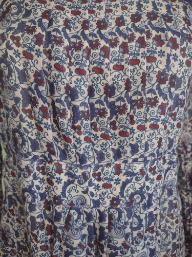 Vestido Kaiser Caftán Estampado en Bloques Indio Años 70 Algodón Gasa Púrpura M - Imagen 5 de 12