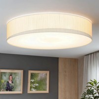 Elegante Deckenleuchte Weiß Papier Rund 7-Flammig Modern Selina Wohnzimmer Lampe