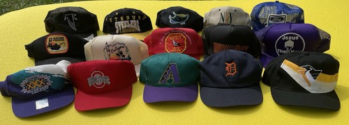 Lot Of 15 Vintage Hat Snapback Trucker Sports NFL MLB Fishing Jesus Cap Bundle