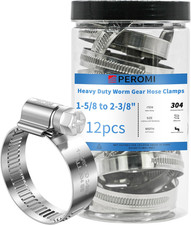 Abrazaderas de manguera de alta resistencia de 12 piezas de acero inoxidable de 304,1-5/8" abrazadera de manguera a 2-3/8"