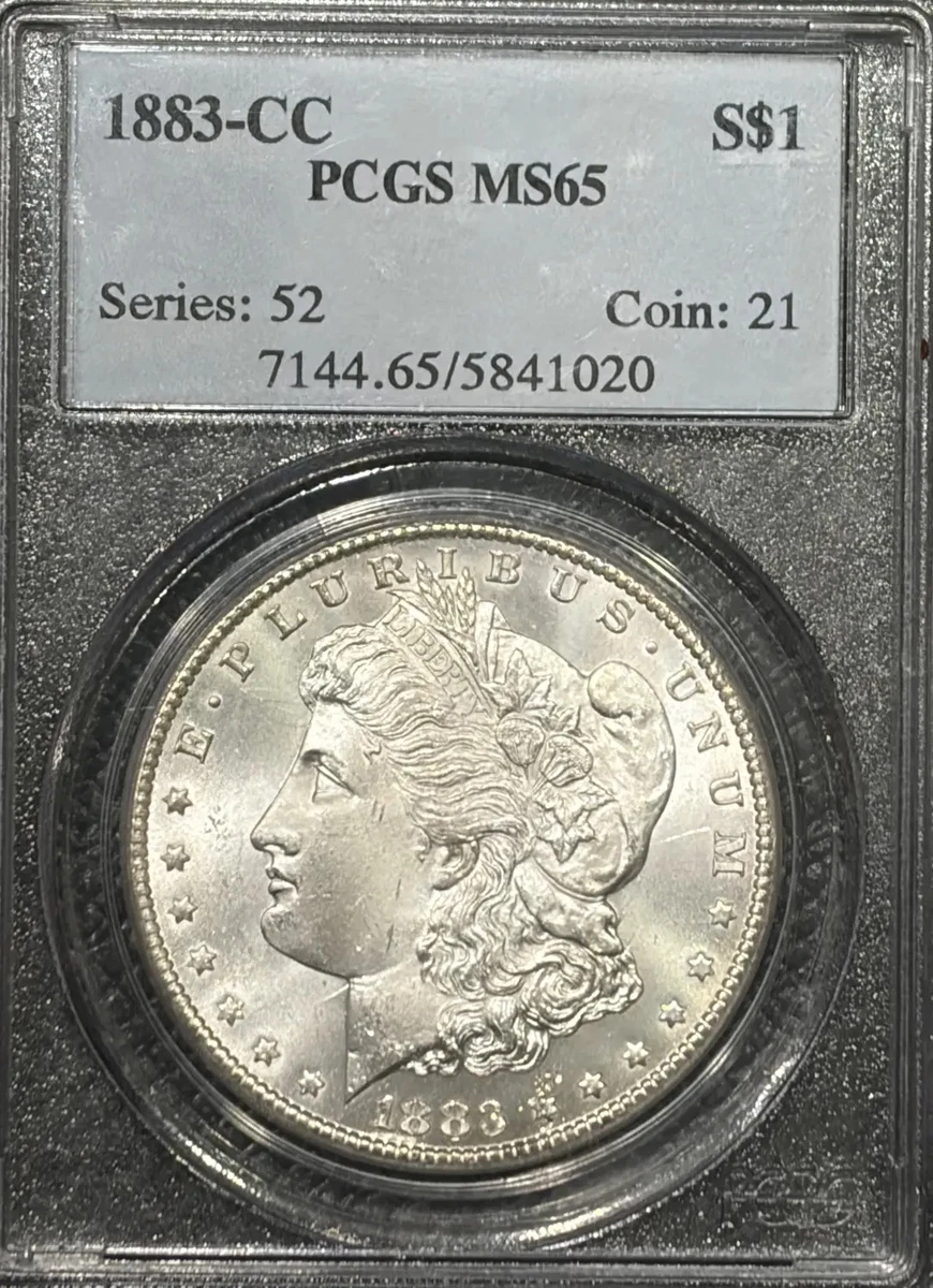 1883 MS65 モーガン MS65 1883-CC Morgan Silver Dollar - CAC NGC Insane Color *9971 | eBay