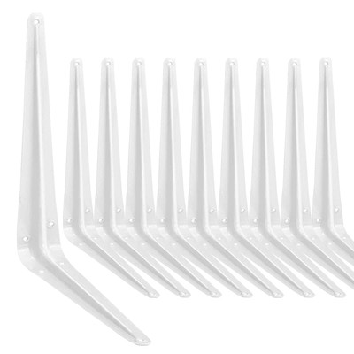 Shelf Bracket 12×10 in, 10 PCS White Shelving Brackets, L Brackets for Shelve...