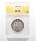 1861 Seated Liberty Half Dollar EF40 ANACS *5631