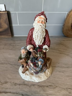 June McKenna Vintage 1987 Santa & Elf Christmas Eve Limited Edition Signed