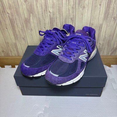 New Balance 990v4 Sneakers Purple/Navy Suede Made in USA 26cm 