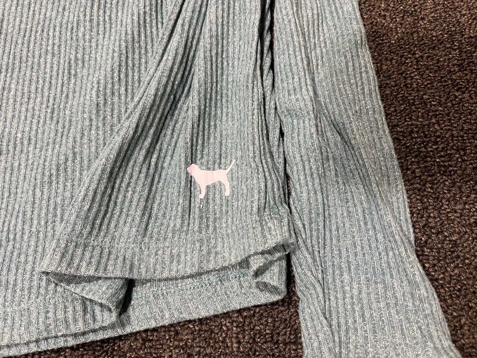 UNDERCOVER Victoria's Secret ROSA Camicia Manica Lunga Verde Cropped Tshirt Cotone Taglia S