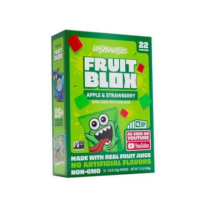 FruitBlox Unspeakable Apple Strawberry fruit snacks, 22 count...