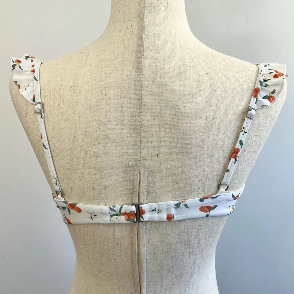 Bralette de natación Abercrombie & Fitch con aros melocotón blanco M Foto 4 de 4