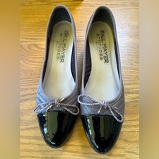  Paul Mayer Attitudes   Nuba  Gray Quilted Leather Block Heels Sz: 7.5