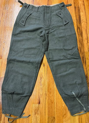 #ad WWII GERMAN WAFFEN PANZER TANKER FIELD GREY WOOL TROUSERS MEDIUM $127.96