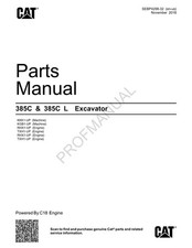 Caterpillar Cat 385C 385C L Excavator Parts Catalog Manual