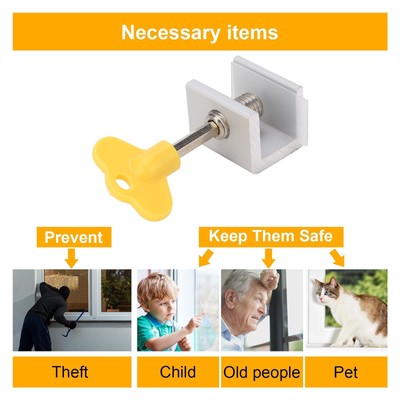 8 Sets Single Hole Adjustable Window Locks Aluminum Alloy Vertical Horizontal