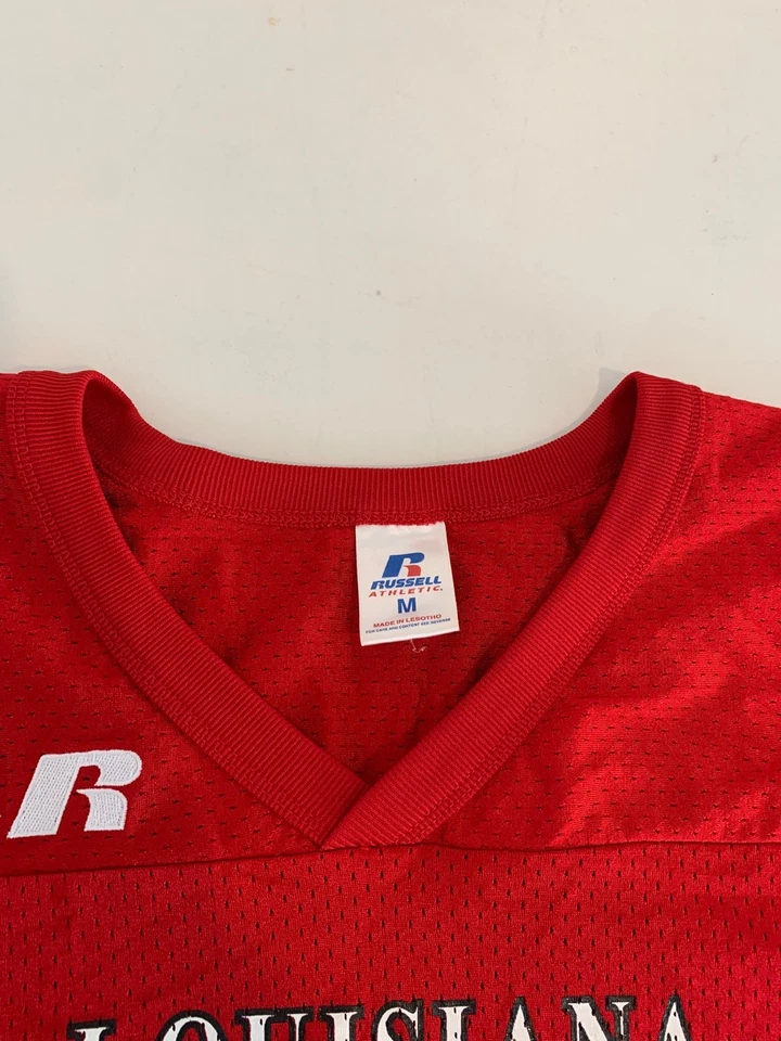 Vintage Louisiana Ragin Cajuns Jersey Medium Red Russell Athletic Football Team - Image 3 of 4