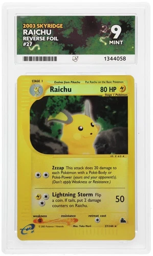 Raichu 27/144 ACE graded card