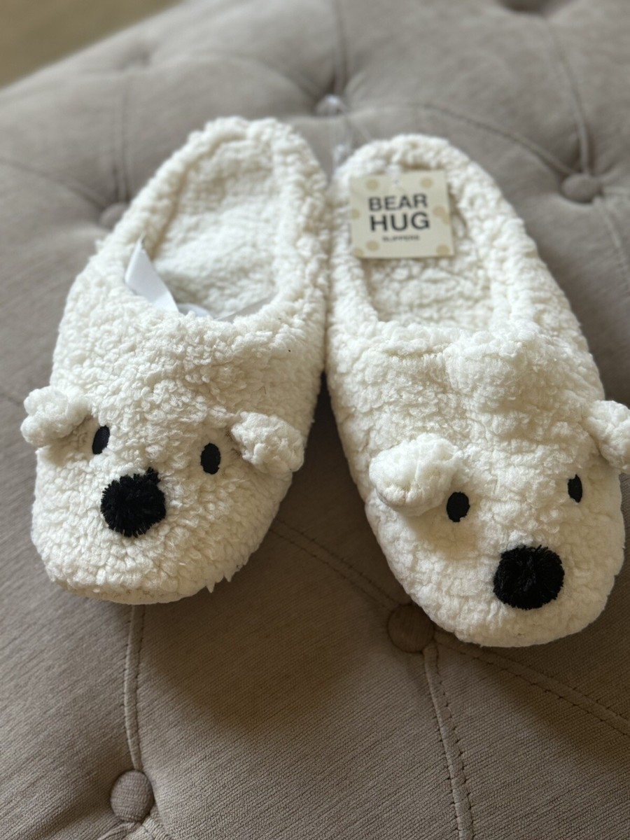 RARE NEW Bath Body Works Bear Hugs Slippers Size L (Size 8-10