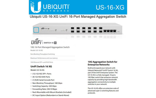 Ubiquiti UniFi US-16-XG 10G 16 Port Managed Aggregation Switch 12 SFP+ 4x10 GbE - Picture 7 of 7