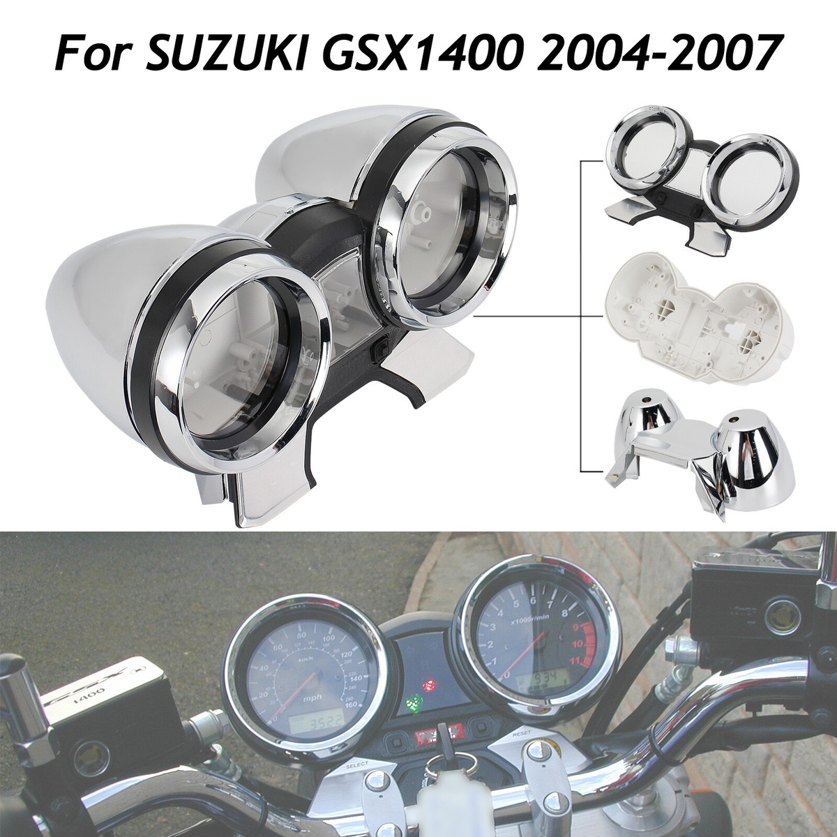 Gauge Cover For SUZUKI GSX1400 04-07 Speedometer Tachometer