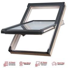 Wooden Timber Roof Window 94 x 78cm Flashing Tile-Slate Double Glazed Skylight