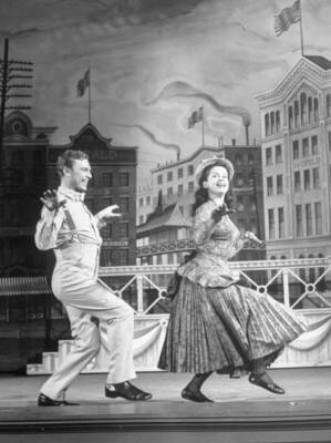 Actor Eddie Albert dancing in scene from Miss Liberty with Ma- 1940s Old Photo